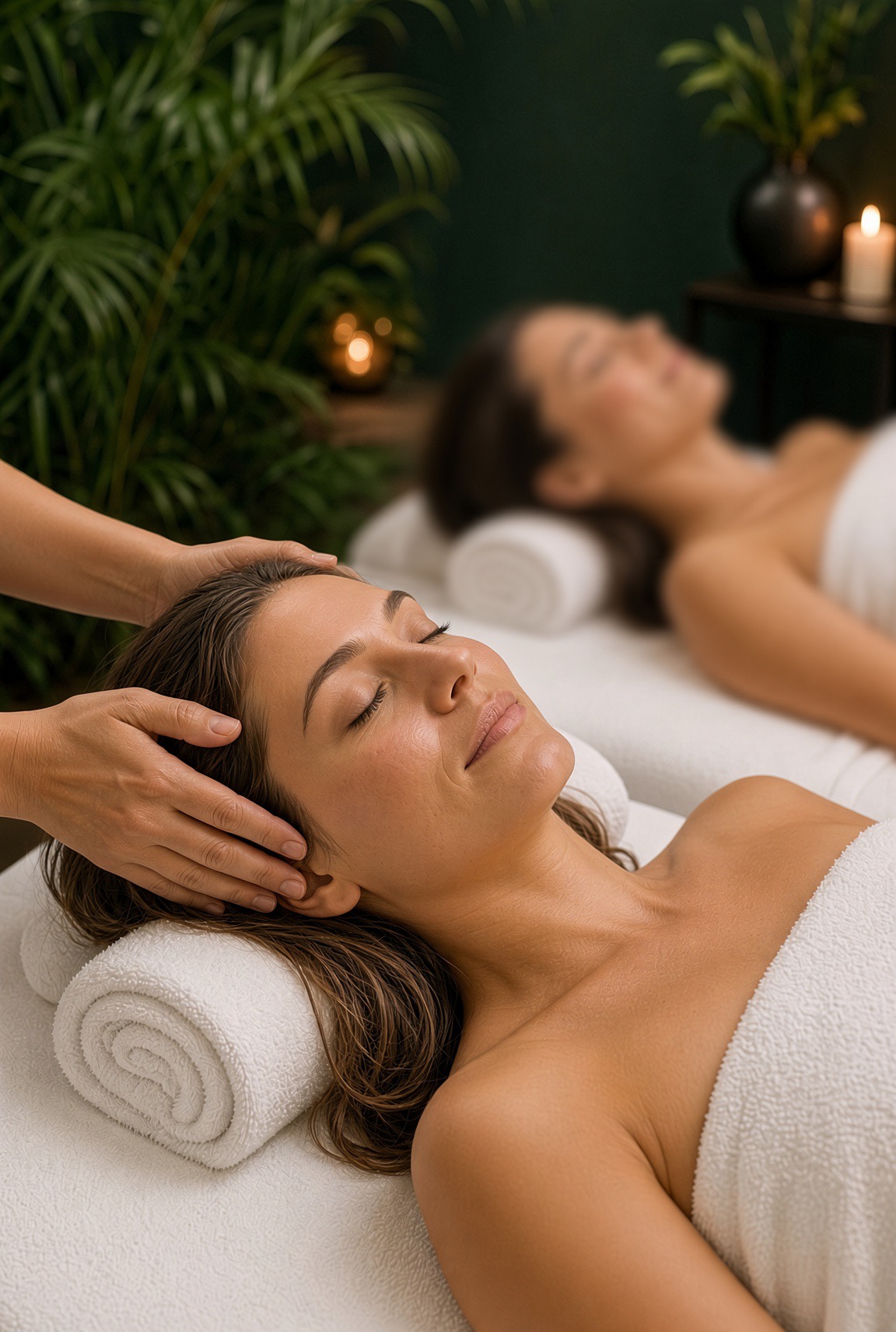 Private couples suite with two massage tables at Palm Haven Spa